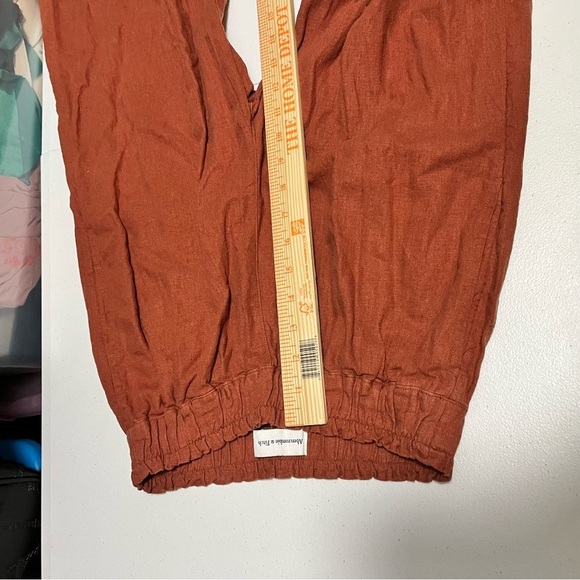 Abercrombie & Fitch Rust Brown Linen Blend Pull On Pants Small G2 - Picture 7 of 8